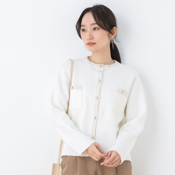 ニット カーディガン ジャケット レディース 秋 冬 春 (M〜LL)12G