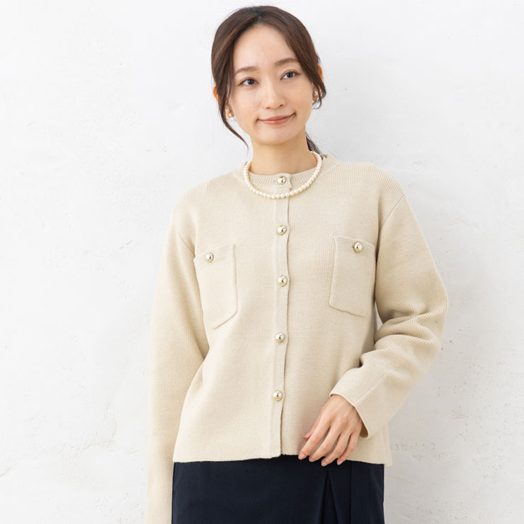 ニット カーディガン ジャケット レディース 秋 冬 春 (M〜LL)12G