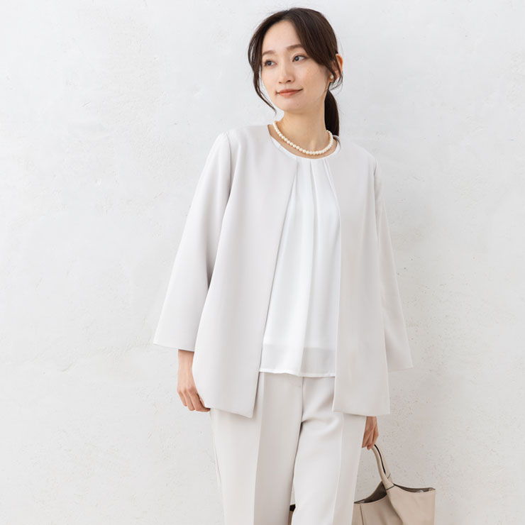 美品✨　ロロピアーナ　ジュンメン　セットアップ　スーツ　アジャスター付パンツ　M パンツ スーツ セットアップ レディース (S〜LL)ダブルクロス
