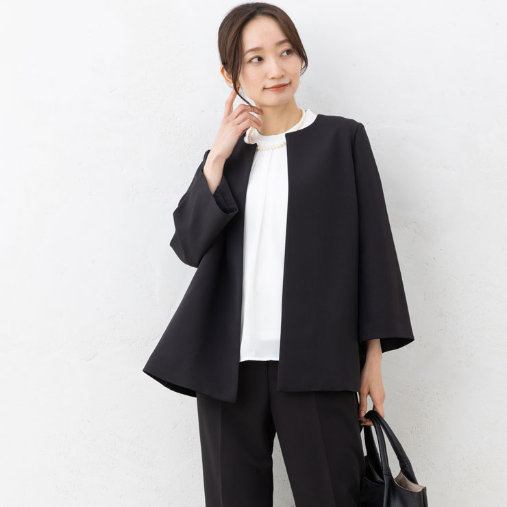 パンツスーツ 2L ネイビー 新品 即納 ケープ袖 パンツドレス 815167 24122703st-a.jpg