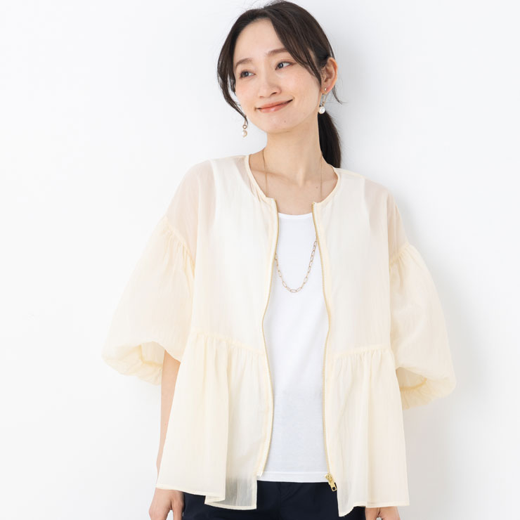 ブルゾン 春 夏 シアートップス 秋 (メール便 送料無料12)(M〜LL