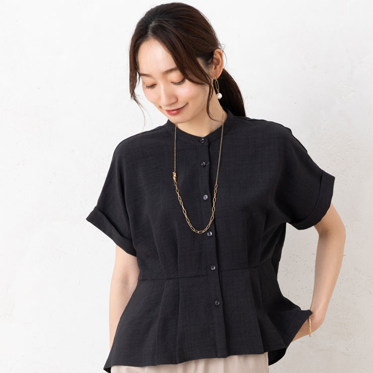 専用✨MACHATT 　マチャット　フォルムプルオーバー　半袖ブラウス　ペプラム ブラウス 半袖 レディース トップス 春夏(メール便 送料無料12)麻調