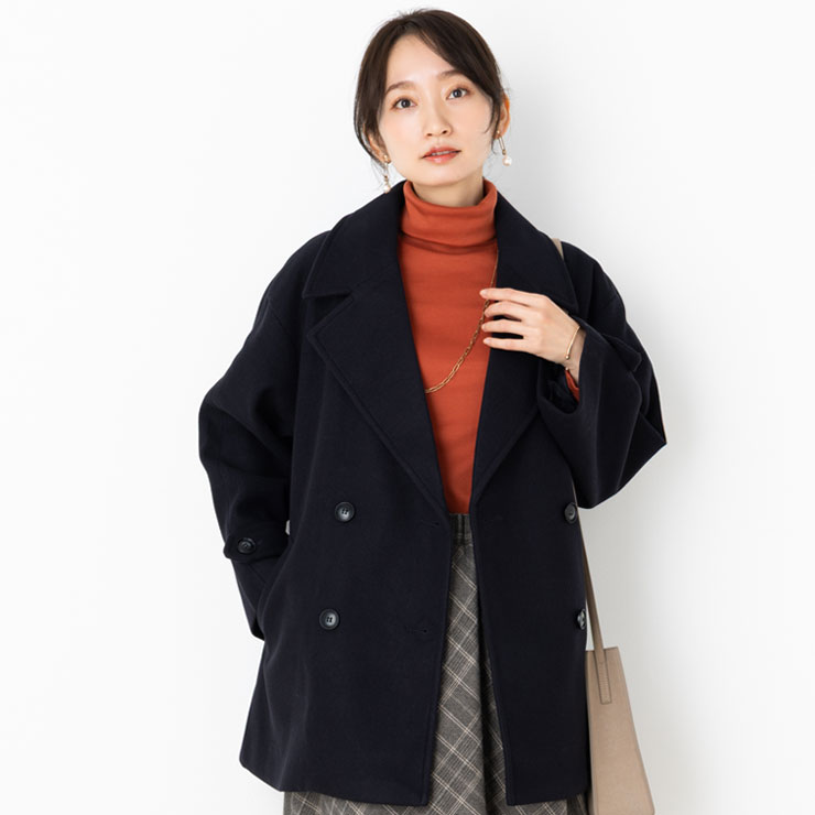 コート レディース アウター 秋 冬(M〜LL)フラノ ストレッチダブル