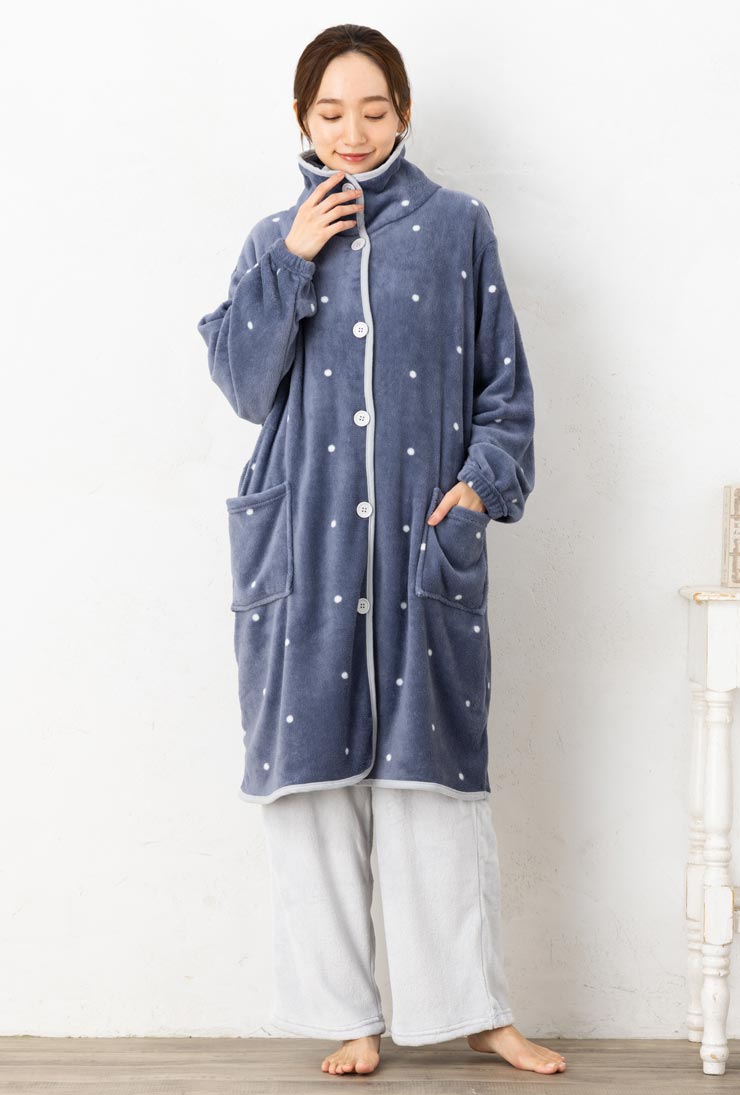 SALE40) (M〜L)フランネル 前開き 上下 セット ルームウェア(パジャマ