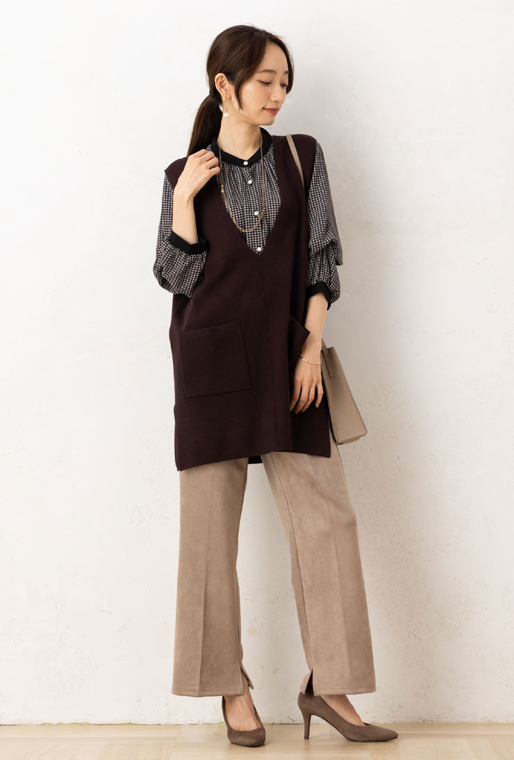 パンツ ロングパンツ レディース 秋冬春 (M〜L)スエード ポンチ