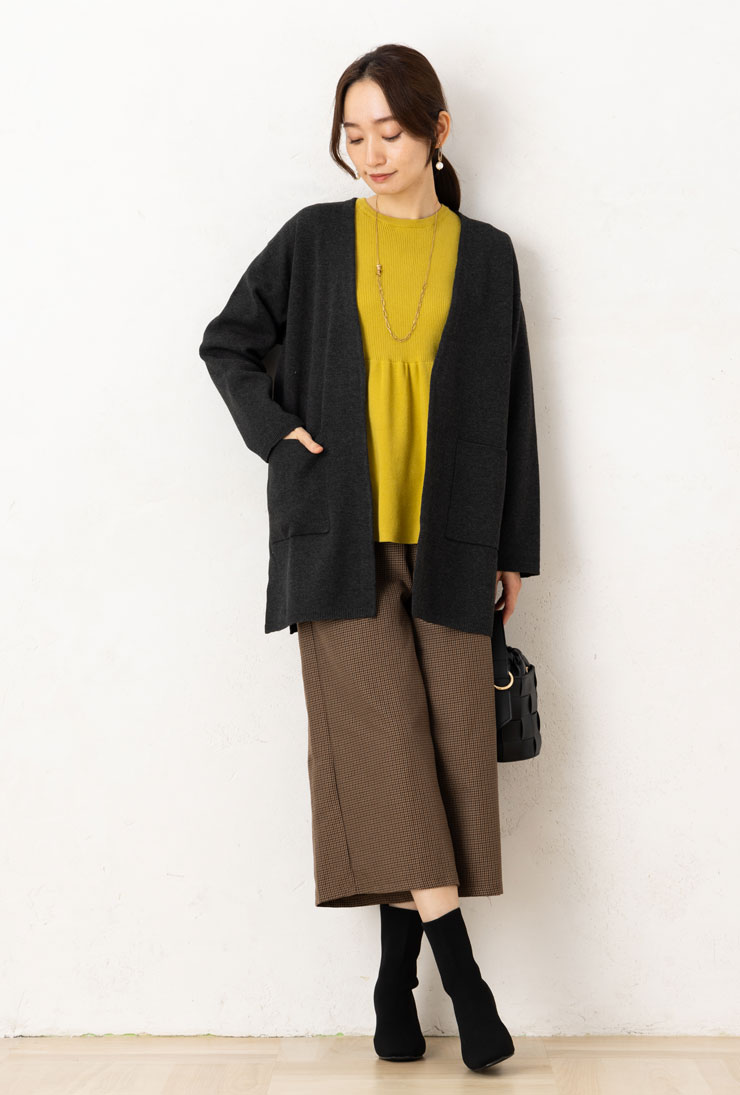 ニット コート カーディガン 厚手 レディース 12G マシュマロ