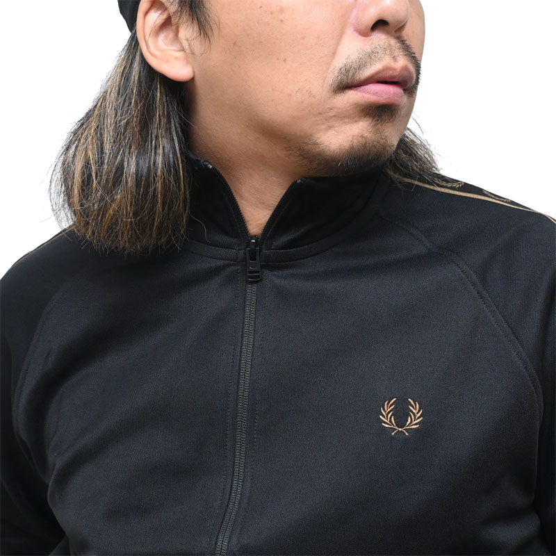 FREDPERRY テープドトラックジャケット　ブラック S ジャージ FRED PERRY フレッドペリー FREDPERRY ジャージ トラックトップ メンズ