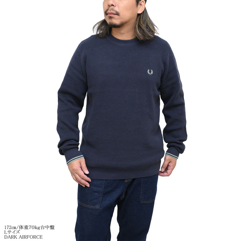 フレッドペリー セーター 楽天市場】フレッドペリー FRED PERRY ワッフル ステッチ ジャンパー
