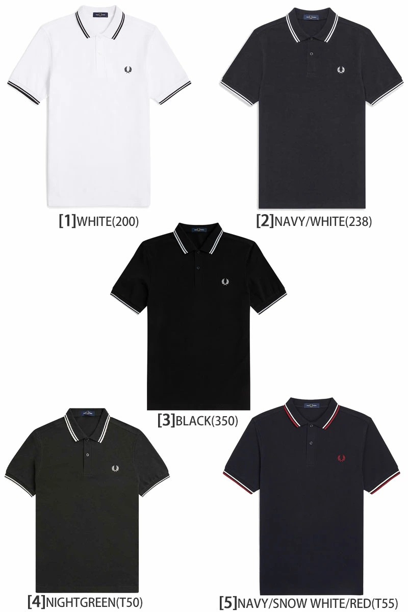 FRED PERRY（フレッドペリー） ポロシャツ 半袖 メンズ M3600 ツイン