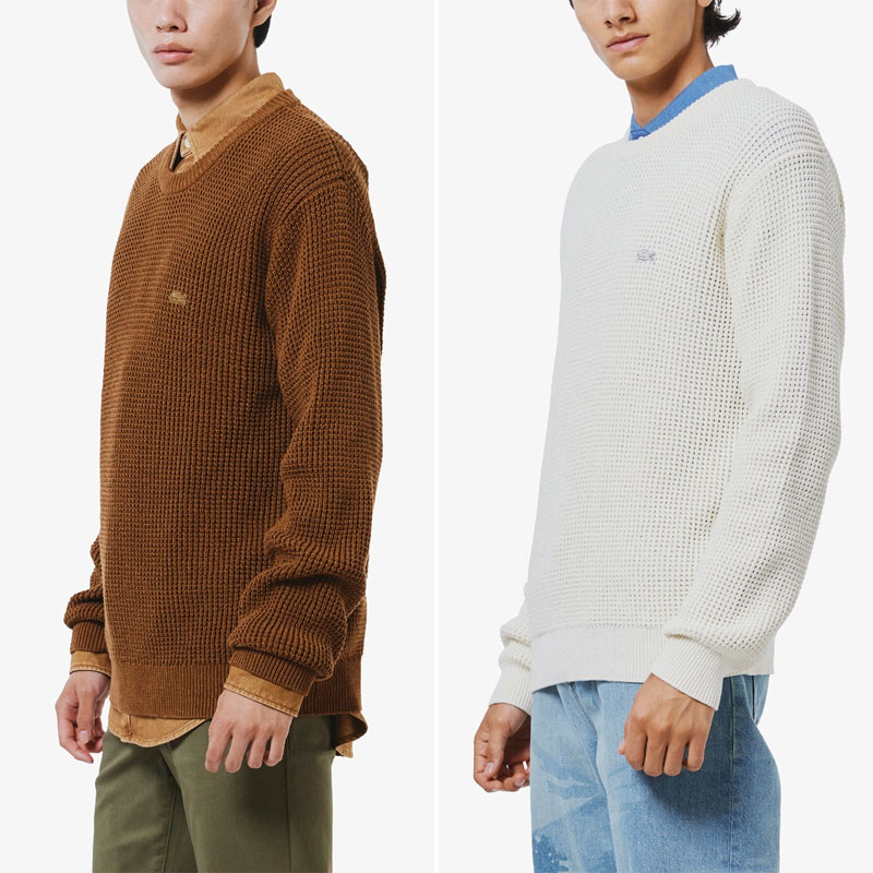 LACOSTE（ラコステ） メンズ ワッフルニットセーター リラックス