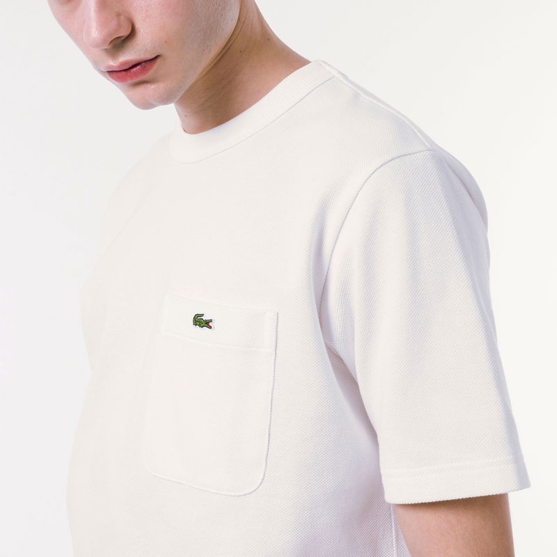 LACOSTE ラコステ 鹿の子 クラシックフィット ポロシャツ S ホワイト LACOSTE（ラコステ） Tシャツ 半袖 鹿の子 ポケットTシャツ TH4921