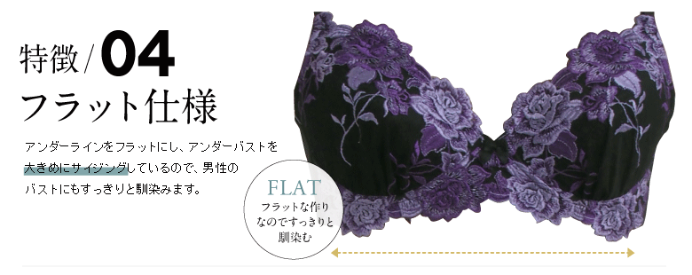 豪華花柄レース ノンワイヤー メンズブラジャー&スタンダードショーツ