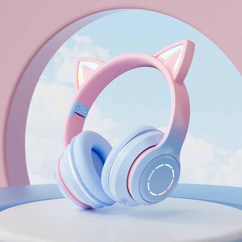 ヘッドホン 猫耳 Bluetooth マイク付き ワイヤレスヘッドホン 大人用 子供用 有線*無線 イヤホン 折りたたみ ヘッドフォン 可愛い 高音質｜rirakumako｜02