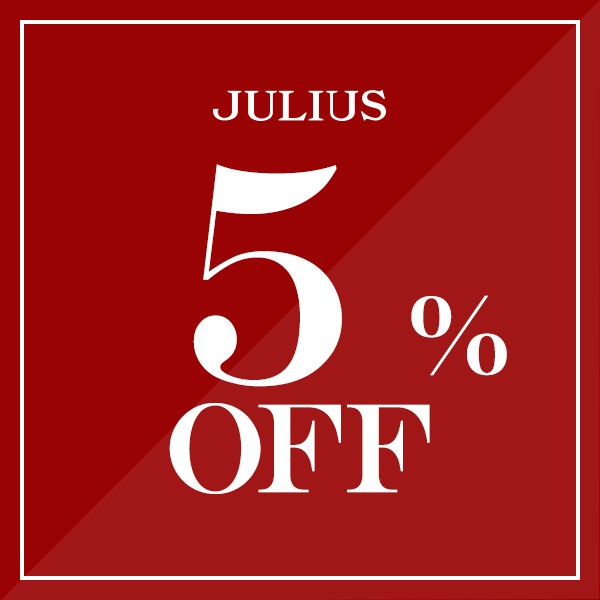 JULIUS ジュリアス正規販売店の「【JULIUS】2点以上ご購入でご利用いただける5％OFFクーポン」のクーポン