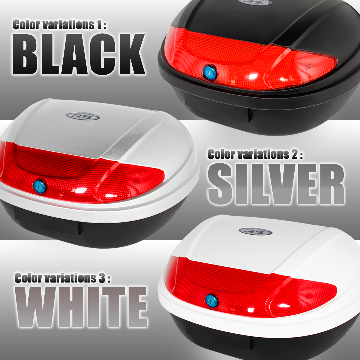 リアボックス 52L 大容量 大型 トップケース ベース付 ブラック 原付