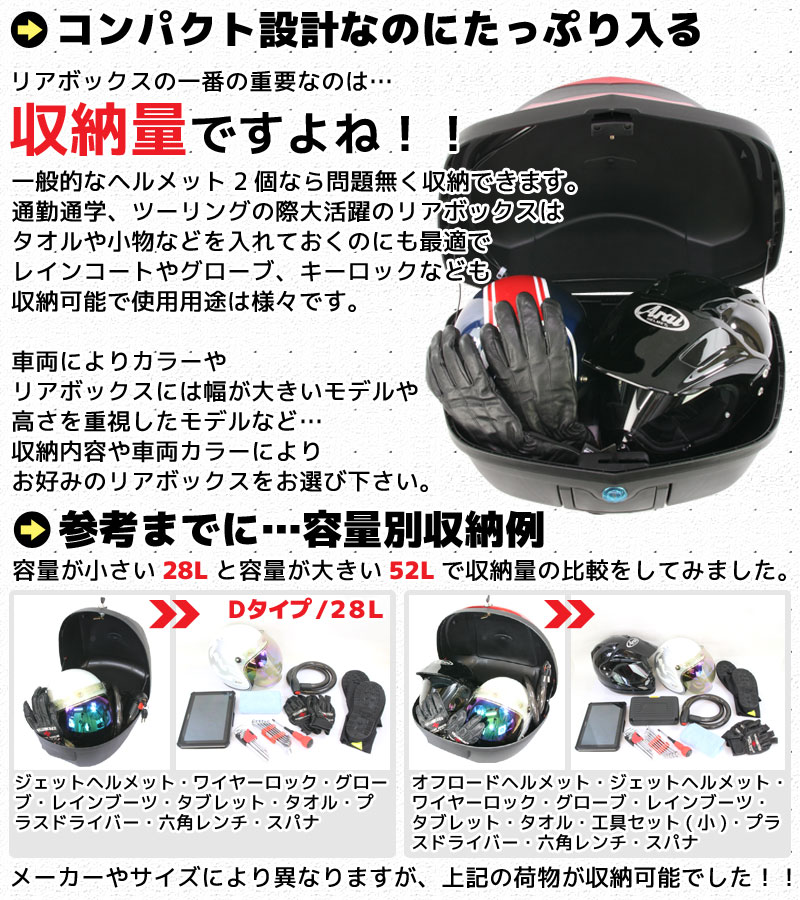 すの様確認用 コーティング特典 大容量 48L LED ストップランプ付き バイク用