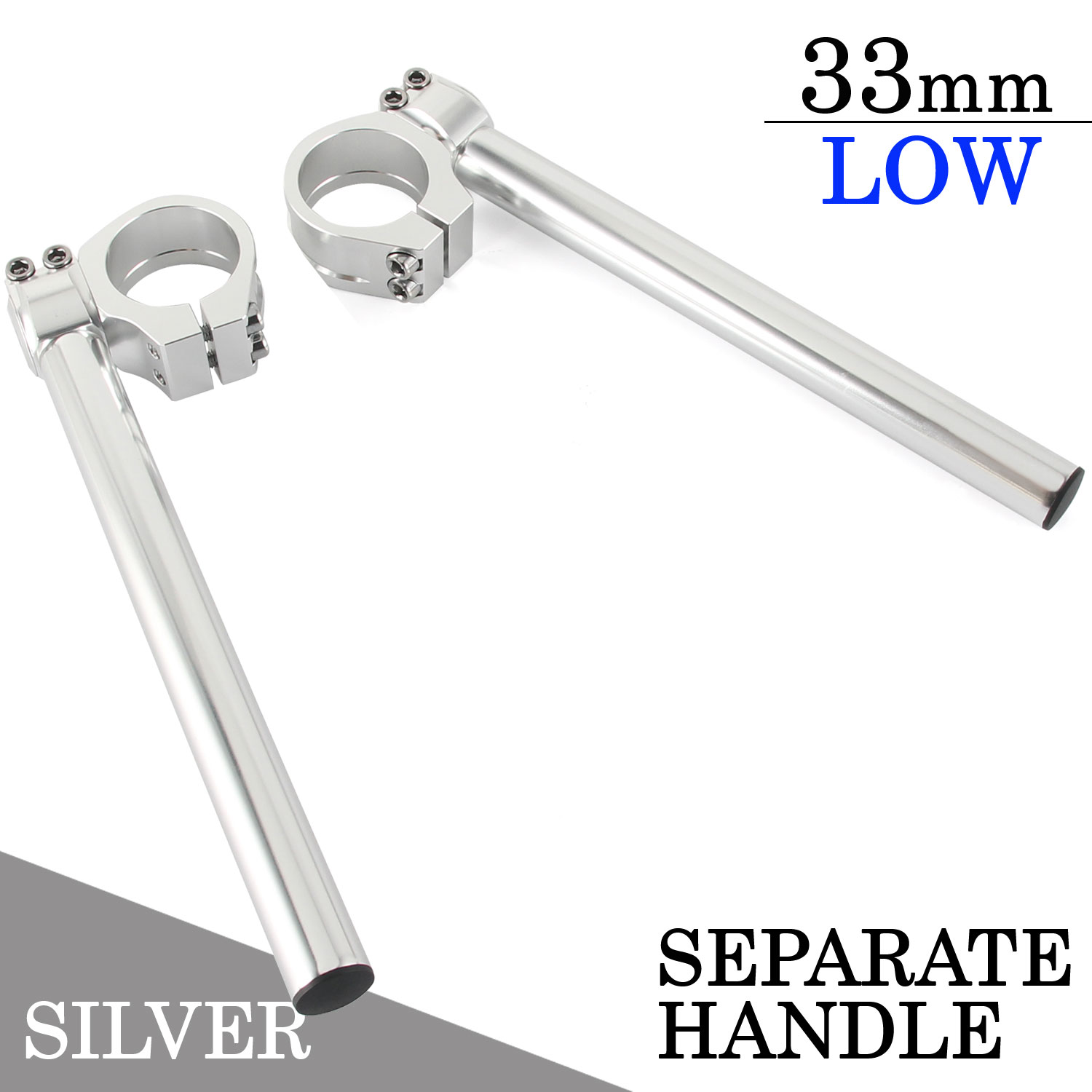 角度調整付 セパレートハンドル 33mm 33パイ LOWタイプ 22.2mm セパハン キット シルバー 銀 GSX250F GSX400E GSX400T GSX400F GT250 GT380 バンバン200