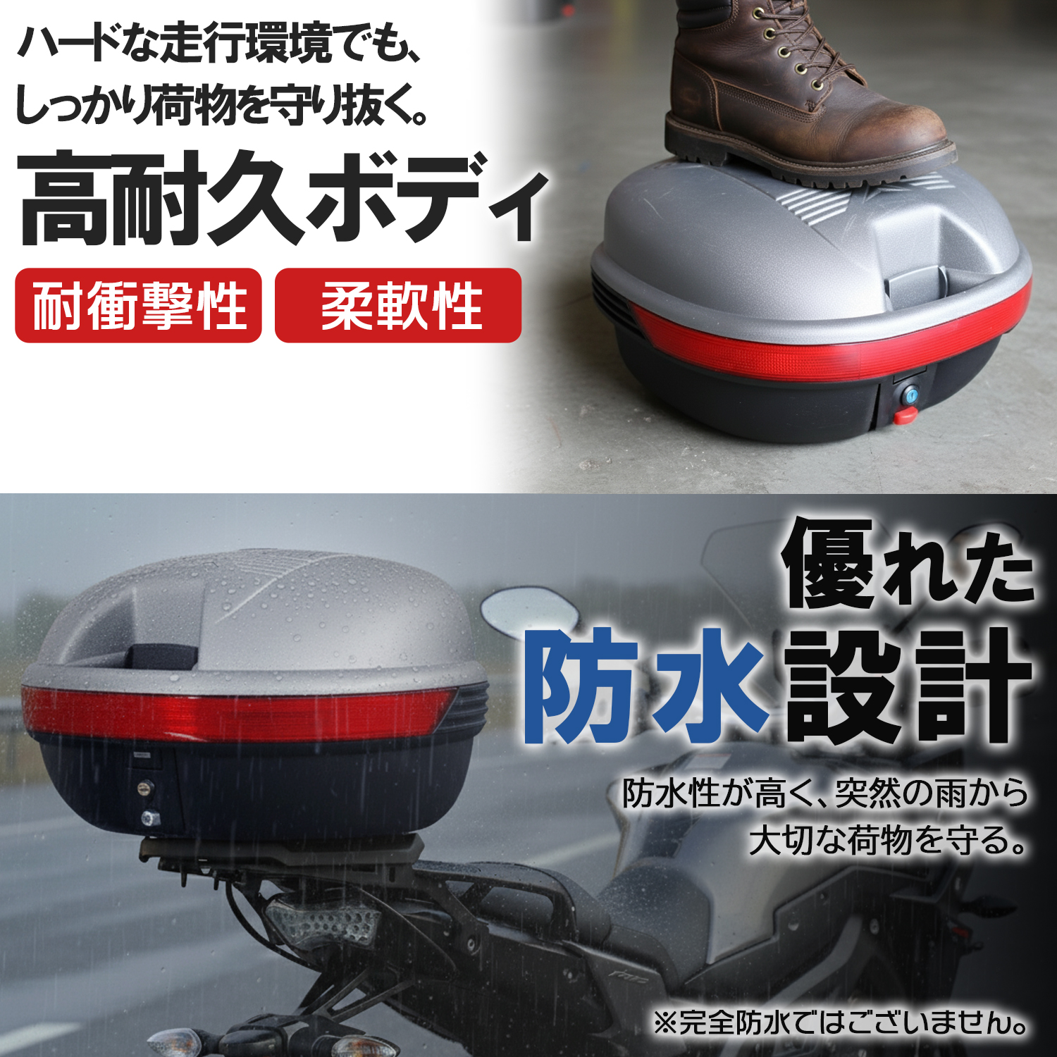 特典あり リアボックス 30L シルバー 大容量サイズ 中型 トップケース 