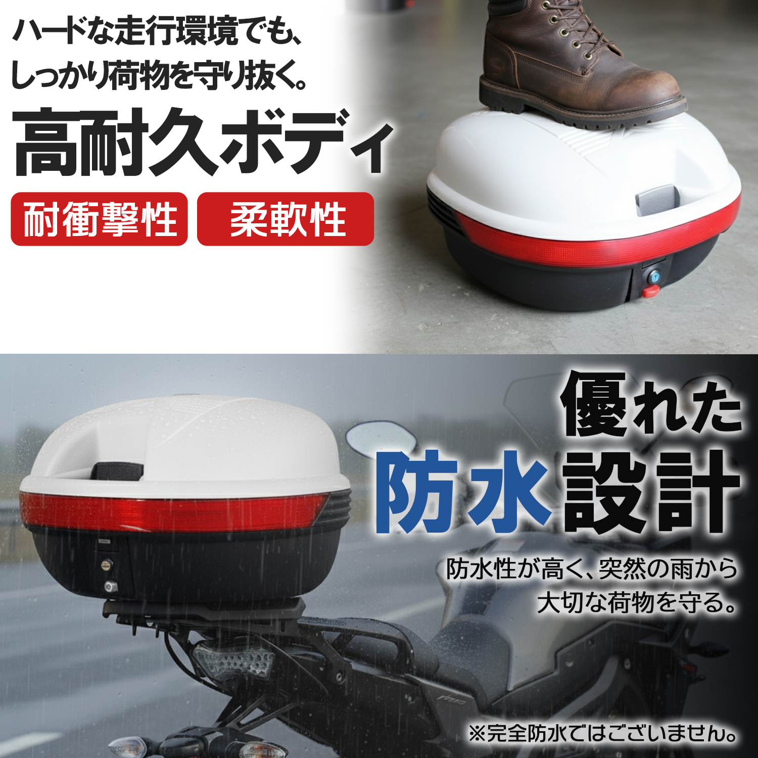 特典あり リアボックス 30L ホワイト 大容量サイズ 中型 トップケース