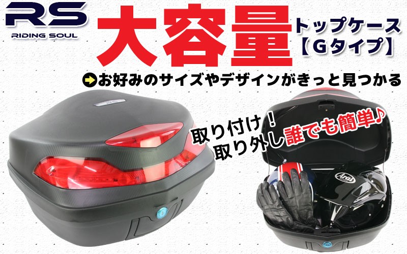 コーティング特典 大容量 48L LED ストップランプ付き バイク用