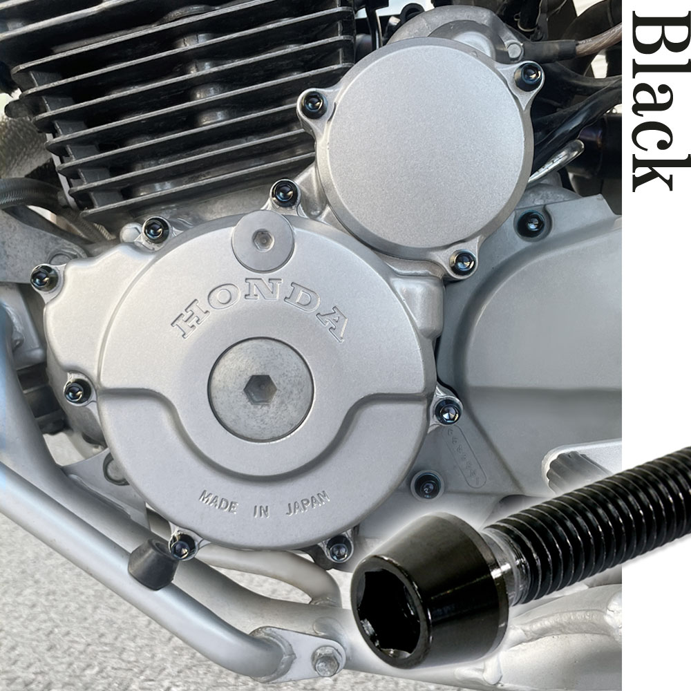 チタンボルト スズキ イナズマ400専用 GSX400FS GK7BA クランクケース エンジンカバー ボルト セット 29本 ブラック 軽量化 カスタム ネジ レストア_2