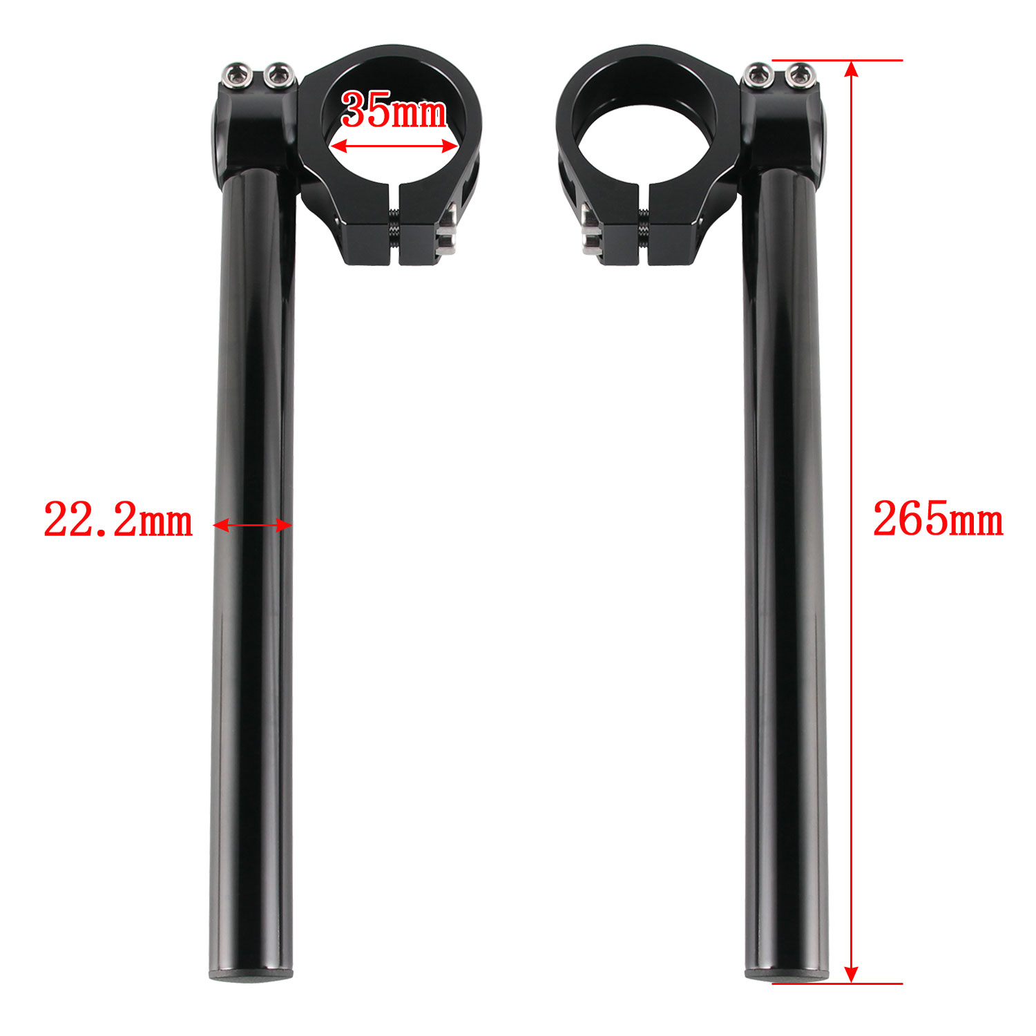 角度調整付 セパレートハンドル 35mm 35パイ LOWタイプ 22.2mm セパハン キット ブラック 黒 アルミ削り出し バイク オートバイ ハンドル 交換 カスタム 汎用の画像