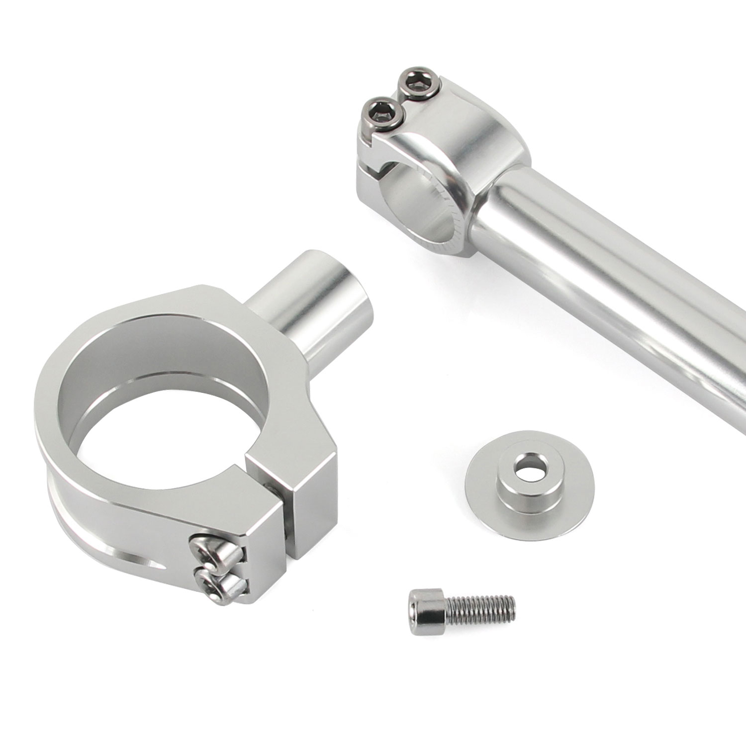 角度調整付 セパレートハンドル 37mm 37パイ LOWタイプ 22.2mm セパハン キット シルバー 銀 アルミ削り出し バイク オートバイ ハンドル 交換 カスタム 汎用の画像