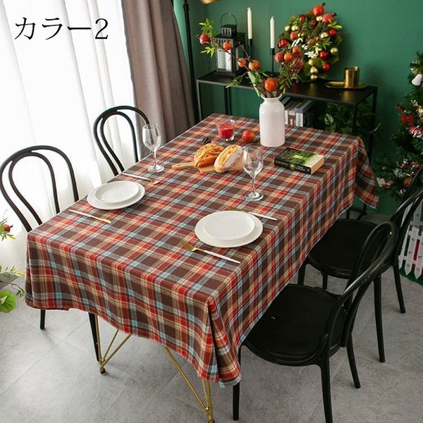 テーブルクロス　円形テーブルクロス 1５0㎝　チェック　クリスマス　パーティー