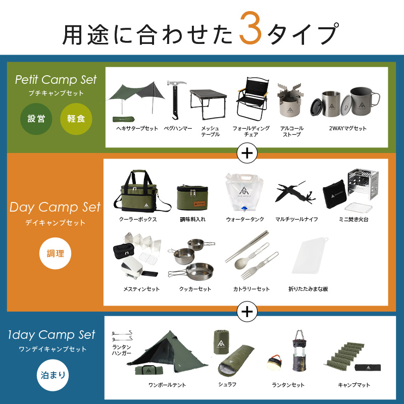 テント キャンプテントセット ワンポールテント ソロテント 軽量 一人  