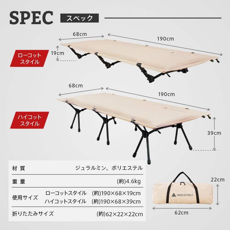 コット 折りたたみ フォールディングコット ワイド 簡易ベッド 防災