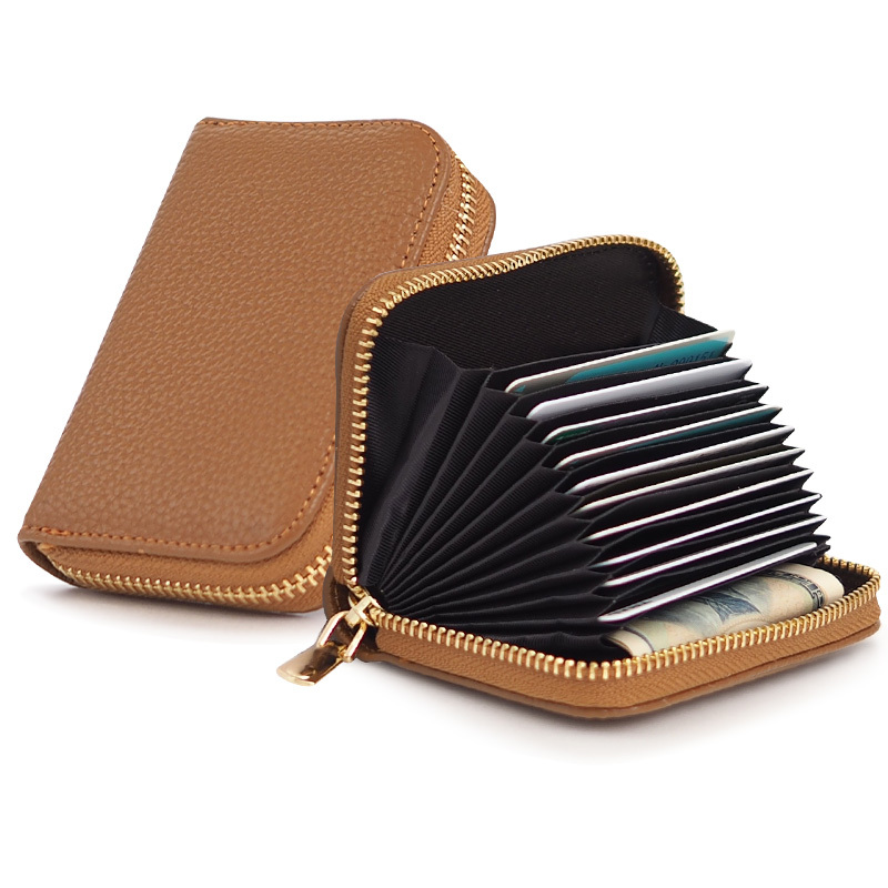 格安SALE カードケース 長財布 薄型 大容量 男女兼用 ブラウン 新品未使用 通販