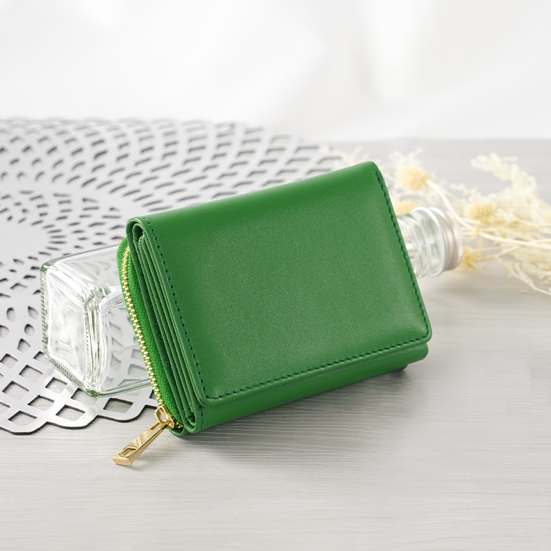ミニ財布 コインケース カードケース 大容量 メンズ レディース 本革 黄緑