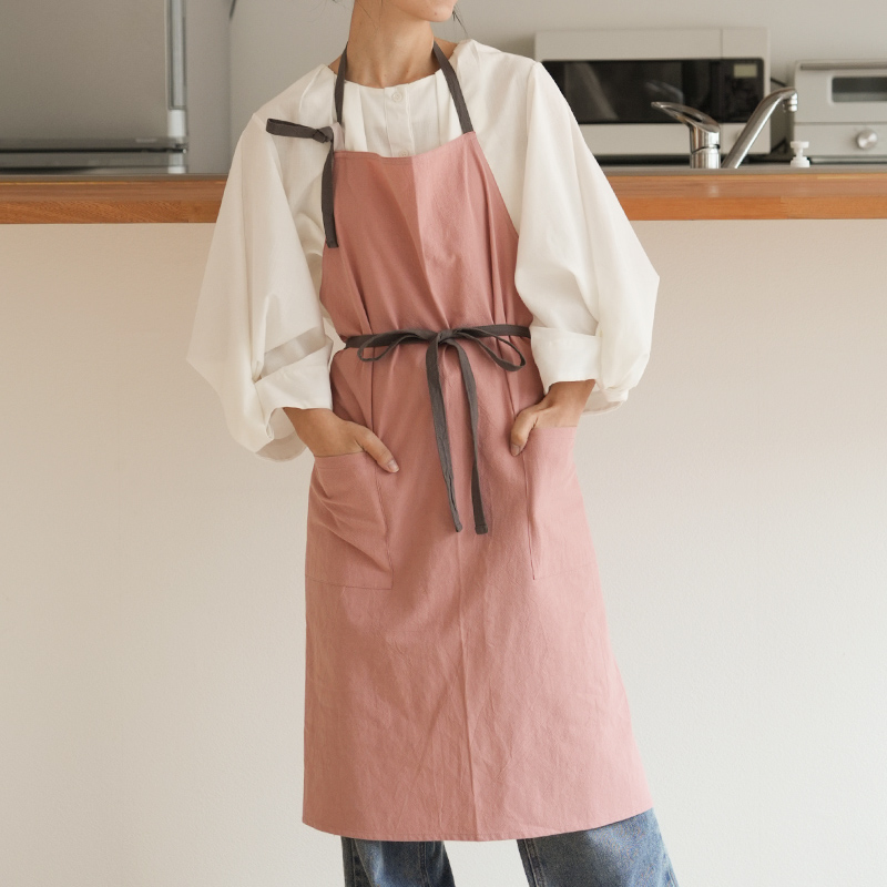 【全商品10％offクーポン】【リニューアル】カフェエプロン エプロン M 大きいポケット おしゃれ かぶるだけ ロング丈 無地 | ブランド登録なし | 06