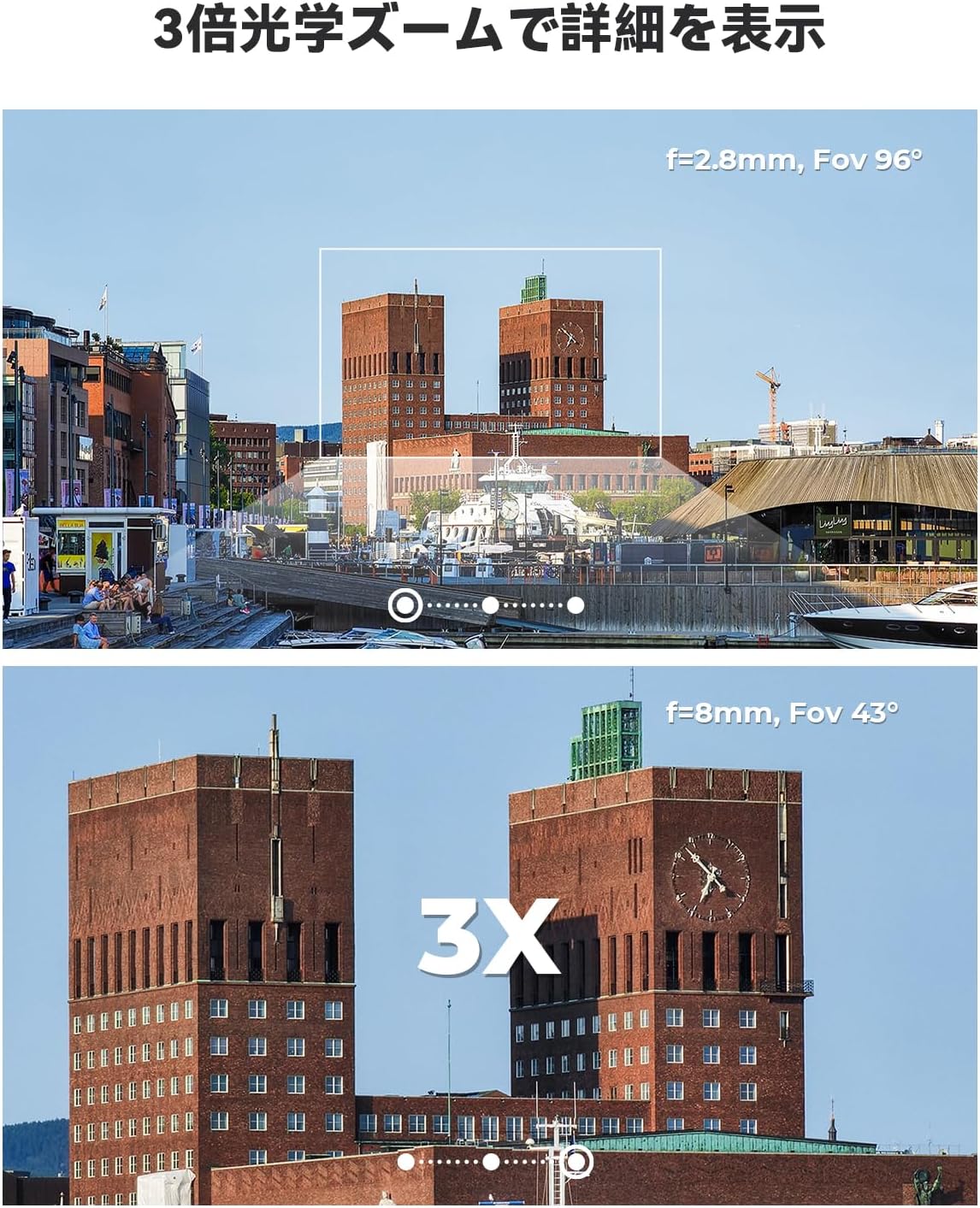 H.VIEW 防犯カメラ 屋外 屋内 5MP POE対応 3X光学ズーム 双方向音声