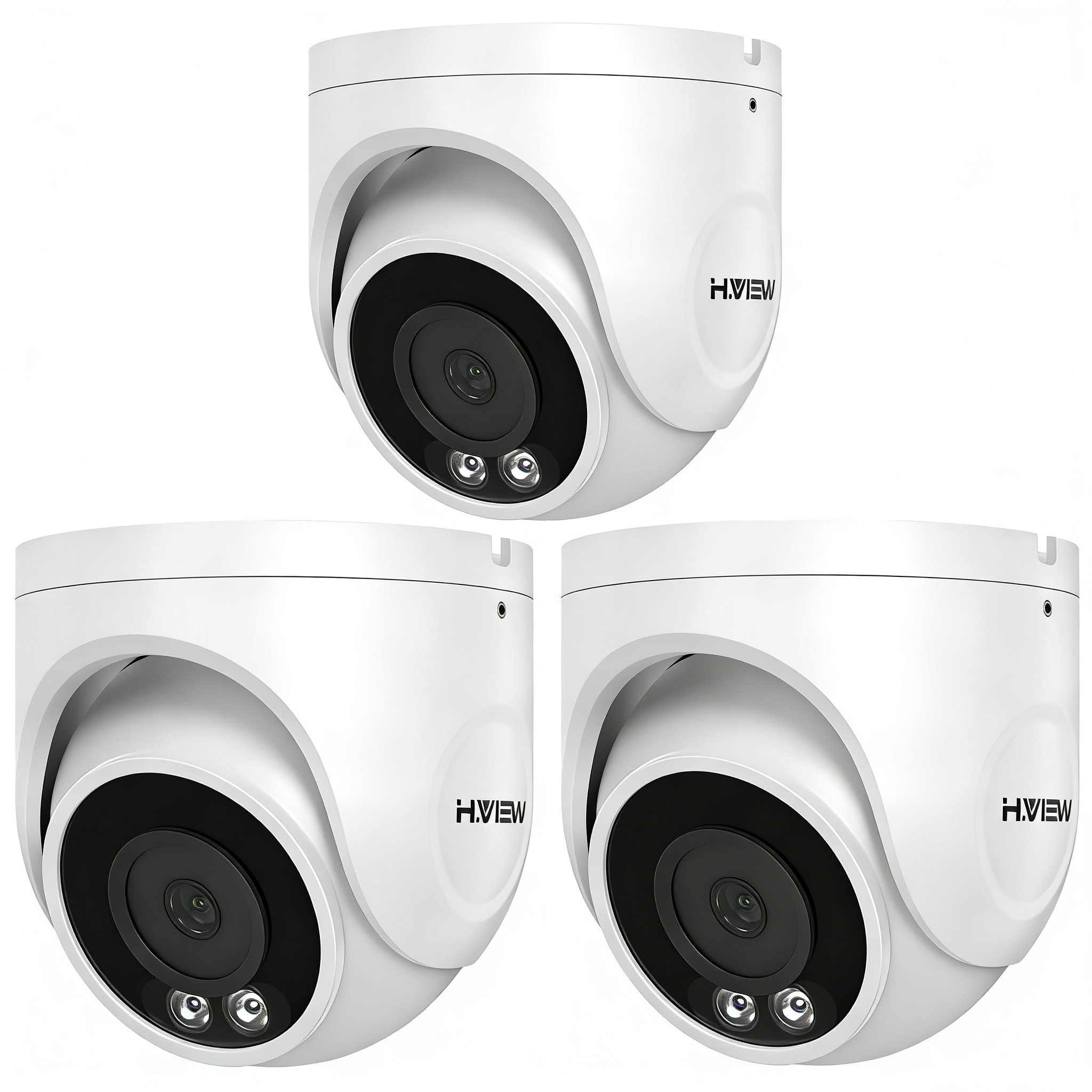 H.VIEW 防犯カメラ 屋内外兼用 ドーム型 500万画素 PoE給電 有線 広角