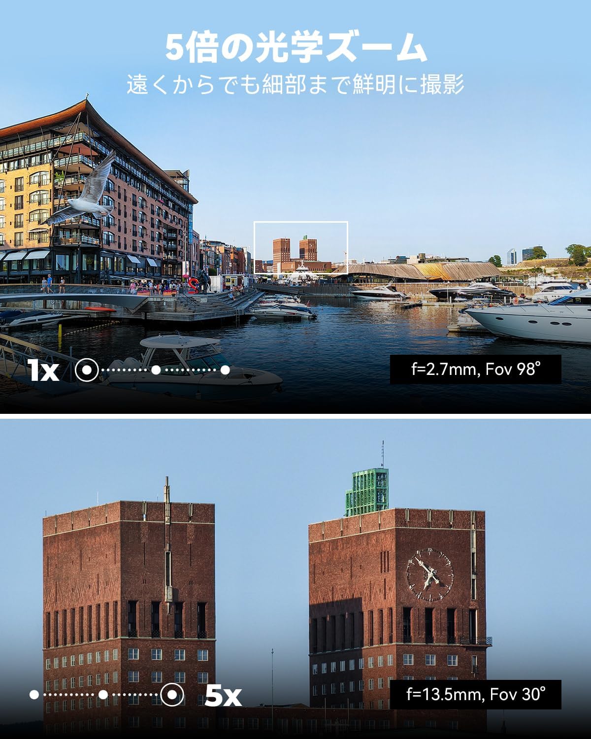 H.VIEW H.View 防犯カメラ 屋外 屋内 800万画素 家庭用 2.7-13.5mm