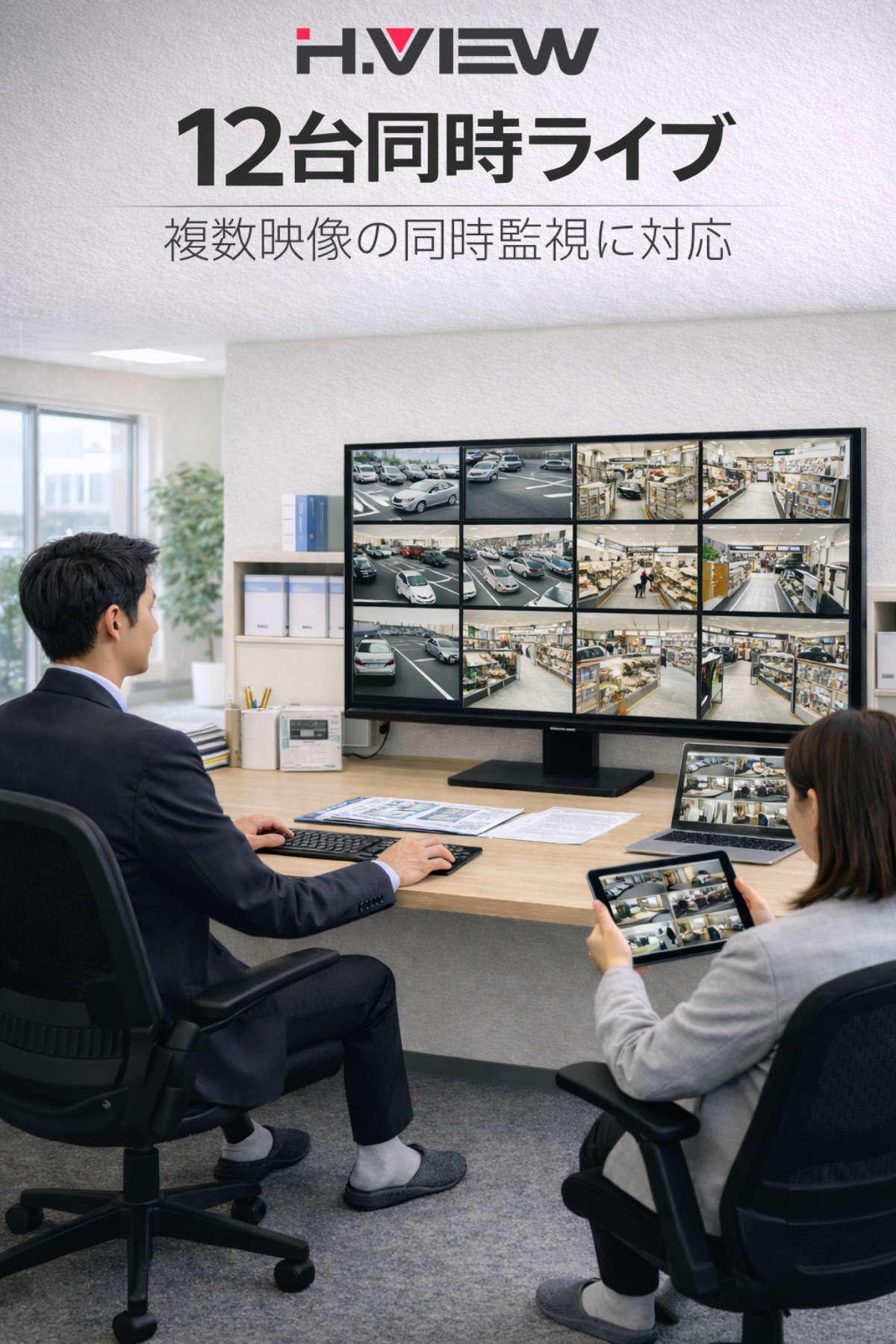 H.VIEW 防犯カメラ 800万画素 1〜8...の詳細画像5