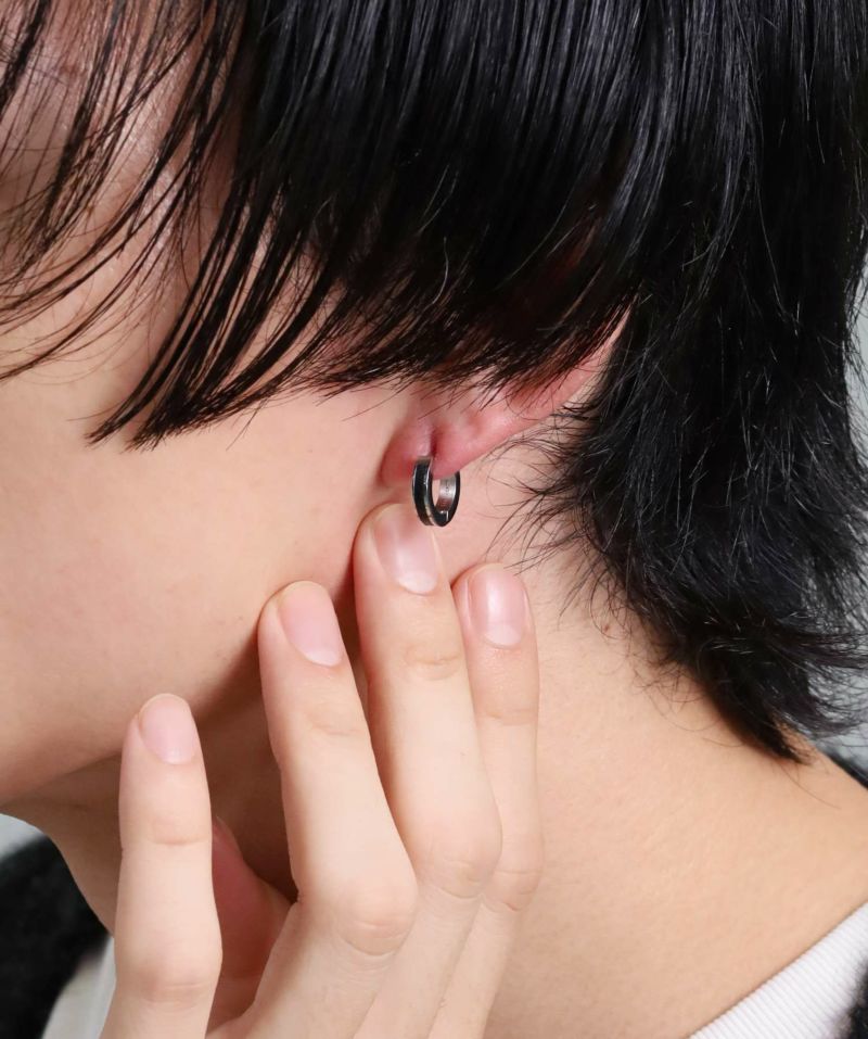 LION HEART ライオンハート LH-1 ラインフープピアス シルバーx