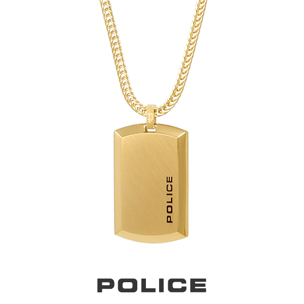 ポリス “PURITY” ネックレス ゴールド 24920PSG-A POLICE ドッグタグ プレート ステンレス 送料無料 ケース付き