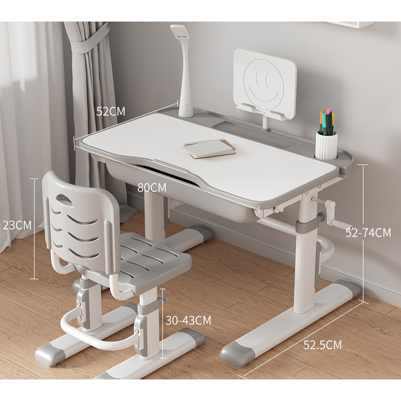 勉強机 学習机 キッズデスクセットセット デスク?椅子セット 卓上チルト 多機能デスクトップの傾斜 デスクランプ付 昇降勉強デスク 高さ調整可能 52-74cm 文房具｜ritabc｜02