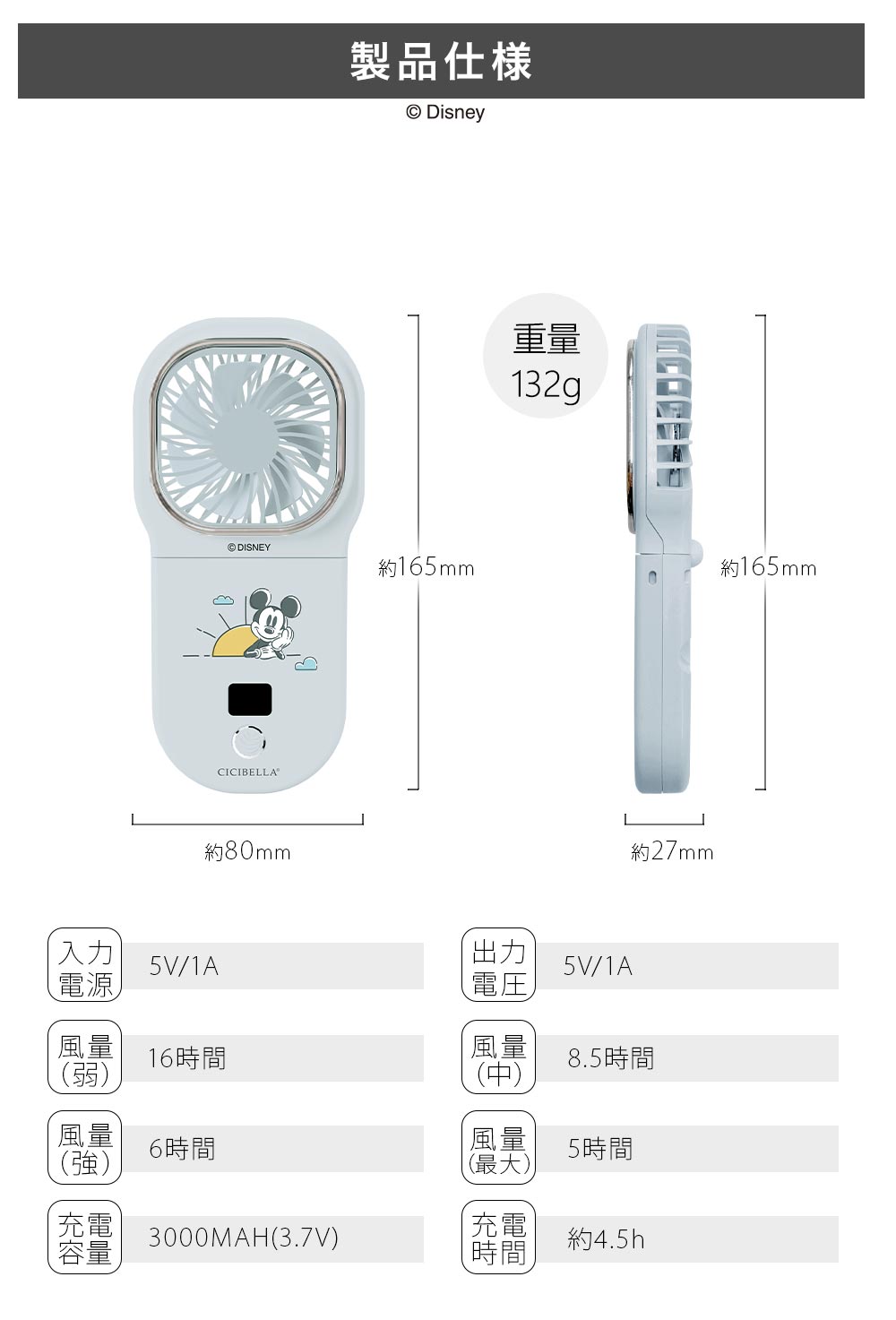 ハンディファン ディズニー ネッククーラー 首かけ 扇風機 おしゃれ 首掛け 小型扇風機 usb 携帯扇風機 コンパクト スマホスタンド ネックファン cicibella｜ritafortuna｜23