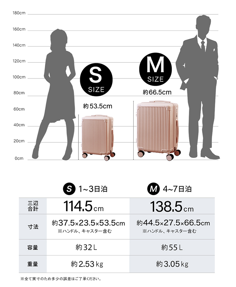 CICIBELLA 2026年新作 スーツケース 機内持ち込み キャリーケース M