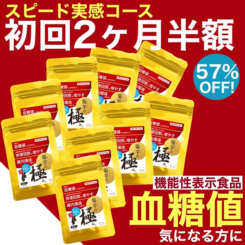 菊芋 サプリ イヌリン 初回2ヶ月半額 定期お届け スピード実感 9袋