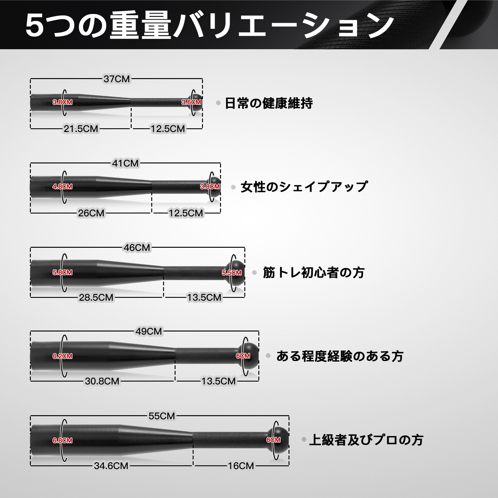 RITFIT クラブベル 一体型インディアンバット ヘビークラブ ステンレス