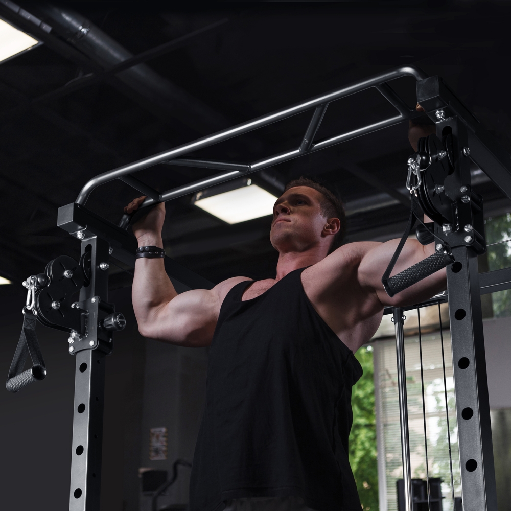 【希少品】 RITFIT パワーケージ ケーブルクロスオーバーシステム マルチトレーニングマシン フィットネス 懸垂 ホームジム トレーニングベンチ付き 筋トレ 耐荷重455kg 【JS1862167188】(68080円)