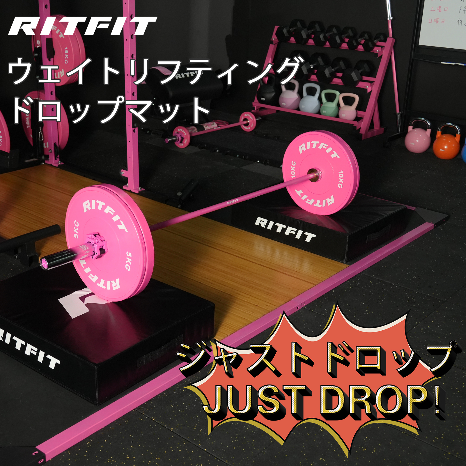 RITFIT ドロップパッド ウェイトリフティング用マット ジムマット PVC