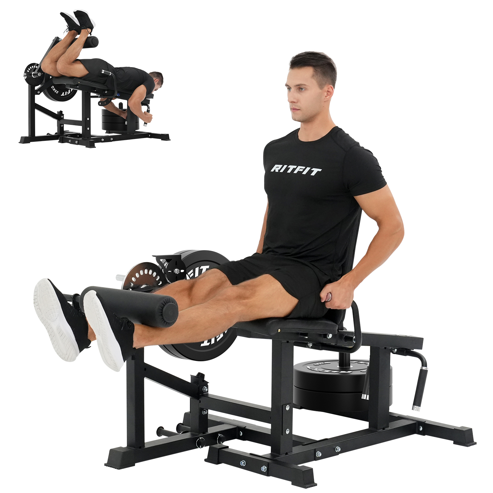 RITFITレッグエクステンションマシン カールマシン トレーニングベンチ フラットベンチ 下半身強化 体幹トレーニング 12+4角度調節可能 耐荷重320KG 関連画像5