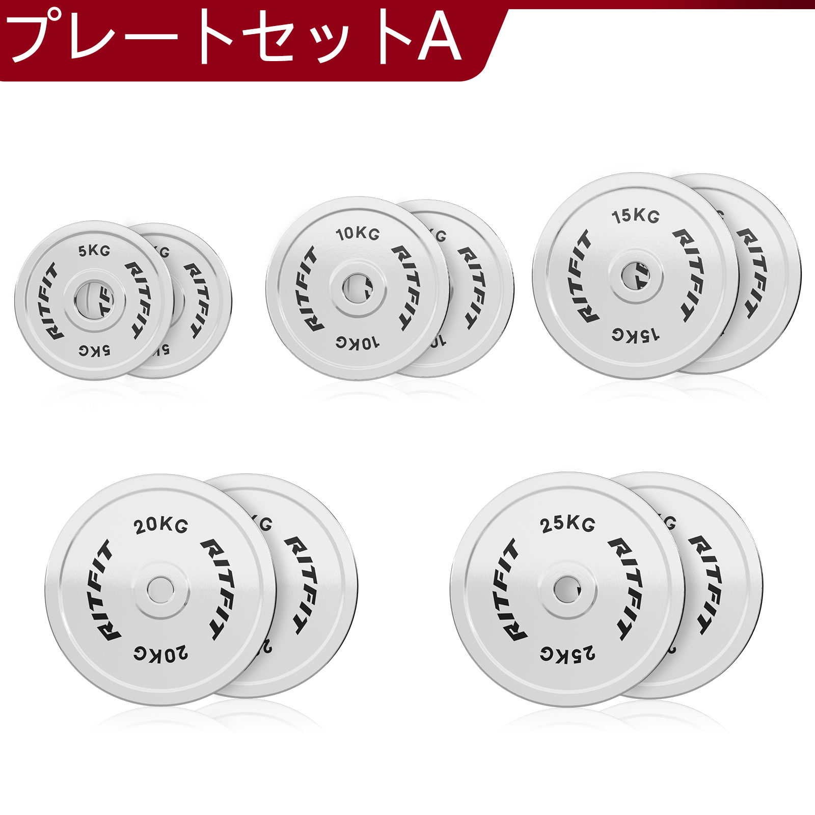 RITFIT 10KG バーベルプレート　2枚 RITFIT バーベルプレートピンクセット 0.25KG~10KG ダンベルプレート