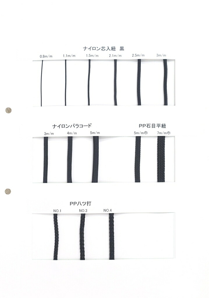 メートル売り ポリプロピレン石目平紐 黒のみ ...の詳細画像1