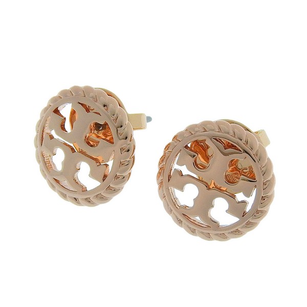 トリーバーチ アクセサリー レディース ピアス イヤリング アウトレット ピンクゴールド ROPE LOGO STUD EARRING 136618  654 TORY BURCH